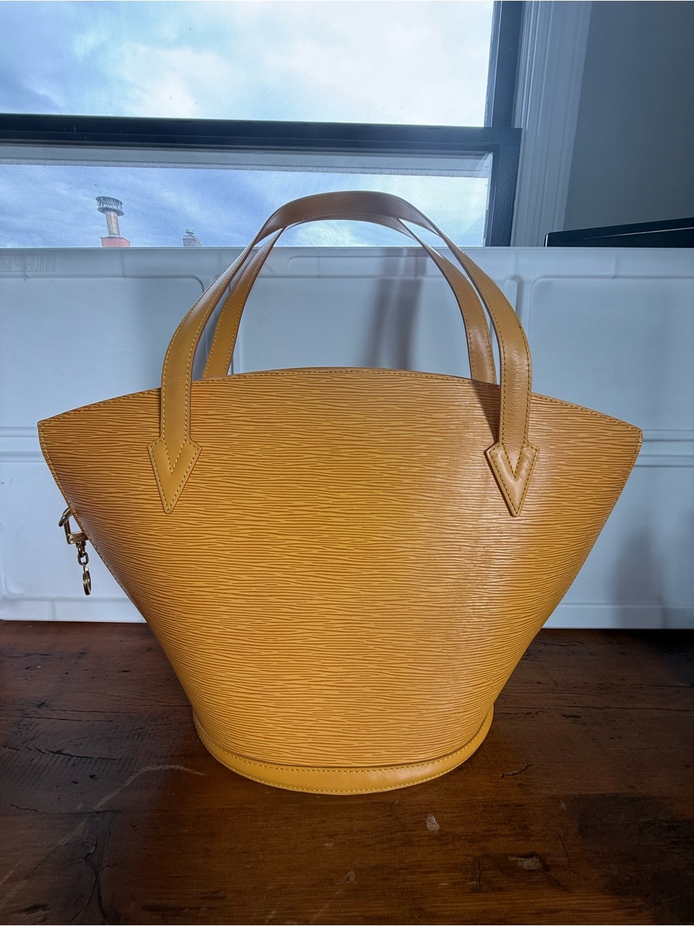 Authentic Louis Vuitton Saint-Jacques tote in rare yellow Epi leather.